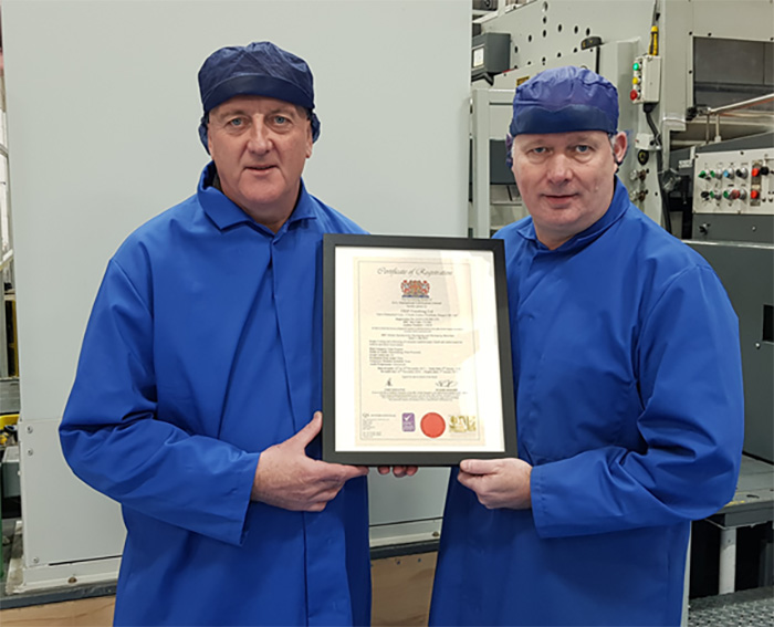 <i><small>Leslie Gibson, Group Managing Director (left) with Alan Mortimer, Northern Regional Manager</small></i> Martin Dalziel (BPIF Training), Matthew Crawford, Anthony Pallett, Jordan Rhodes, John Foxon (Apprentices 2016), Leslie Gibson (MD), Steve Power (BPIF Training)